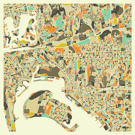 SAN DIEGO MAP 1 by Jazzberry Blue