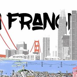 San Francisco Skyline Graffiti by Unknown