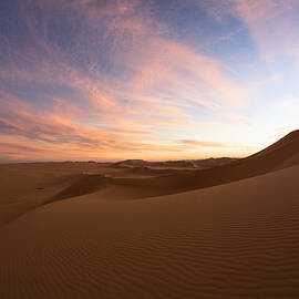 Sanddunes In The Libyan Desert At Dawn, Sahara, Libya, North Africa by Konrad Wothe