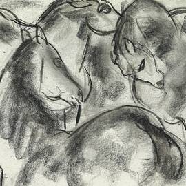 Schets Van Drie Paarden by Leo Gestel