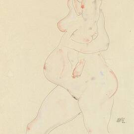 Schwangere Frau Mit Kind Auf Dem Arm by Egon Schiele