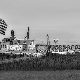 Seaside Heights Boardwalk  BW by Susan Candelario