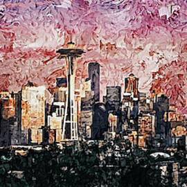 Seattle Skyline - 05 by AM FineArtPrints