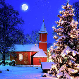 Sebastians Church At Christmas by Reinhard Schmid