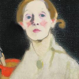 Self-portrait, Black Background by Helene Schjerfbeck