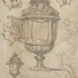 Sheet With Sketches And Designs For Two Vases, Three by Giovanni Battista Foggini