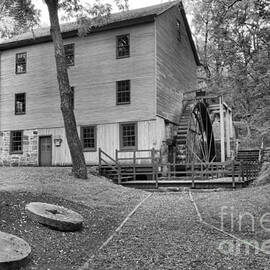 Shoaff's Grist Mill Black And White by Adam Jewell