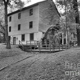 Shoaff's Old Grist Mill Black And White by Adam Jewell