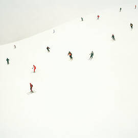Skiers On Slopes by Tim Macpherson