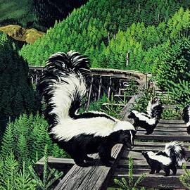 Skunk Family by Fred Ludekens