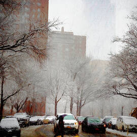Snowy Street Scene by Alison Frank