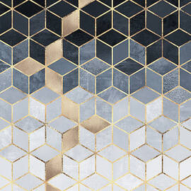 Soft Blue Gradient Cubes