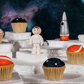 Space Themed Cupcakes And Cake Toppers by Adrian Britton