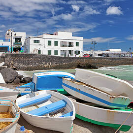 Spain, Canary Islands, Lanzarote, Atlantic Ocean, Las Palmas District, Arrieta, Fishing Boats by Pietro Canali