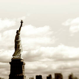 Statue Of Liberty,nyc.sepia Toned by Lisa-blue