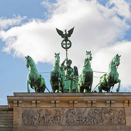 Statue Of Quadriga On Top Of Brandenburg Gate, Berlin, Germany by Jalag / Annette Falck