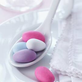Sugared Almonds On A Spoon For A Wedding by Taube, Franziska