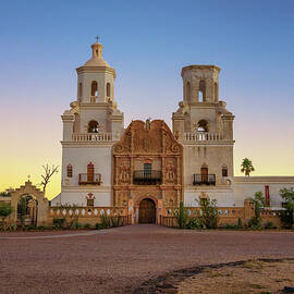 Sunrise at the San Xavier Mission Church in Tucson by Miroslav Liska