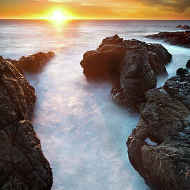 Sunset At Seashore by John B. Mueller Photography