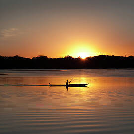 Sunset Kayaking In Lake Of The Isles by Yinyang