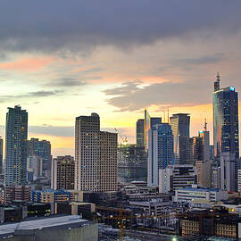Sunset Over  Makati City, Manila by Neil Howard