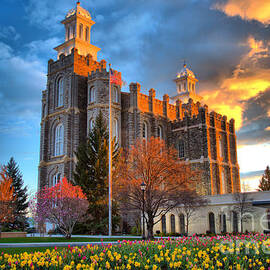 Sunset Over The Logan Temple by Adam Jewell