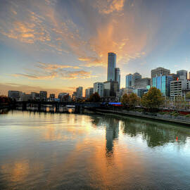 Sunset Over The Yarra River, Melbourne by Sergio Amiti