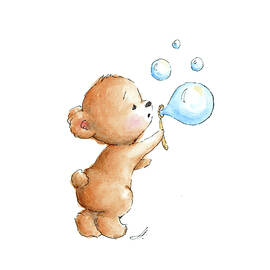 Teddy Bear Blowing Bubbles by Anna Abramskaya