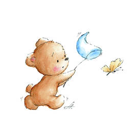 teddy bear with a butterfly by Anna Abramskaya