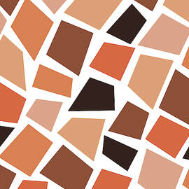 Terracotta Mosaic Pattern - Modern, Contemporary Abstract - Terracotta Art - Brown - Geometric shape by Studio Grafiikka
