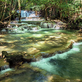 Thailand, Waterfall At Nat'l Park by Bernd Grundmann