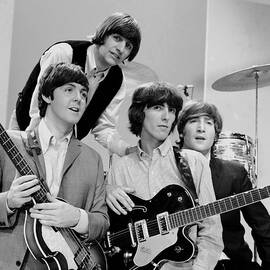The Beatles, Ringo Starr Rear And L. To by New York Daily News Archive