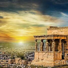 The Caryatids of Acropolis in Athens, Greece by Stefano Senise