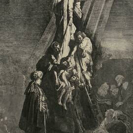 The Descent From The Cross; Second Plate by Rembrandt Van Rijn