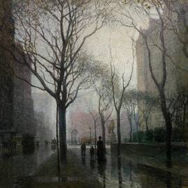 The Plaza After The Rain by Paul Cornoyer