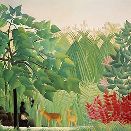 Tropical Storm With Tiger Surprise Drawing by Artist - Henri
