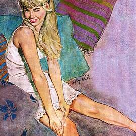The Winking Lady On Pillows by Coby Whitmore