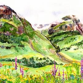 Three Sisters Glen Coe Scotland  by Carlin Blahnik CarlinArtWatercolor