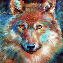 Timber Wolf Abstract Metal Poster by Marcia Baldwin - Metal Posters