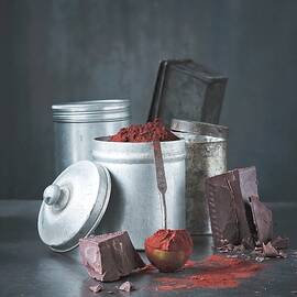 Tins Filled With Various Chocolate Ingredients cocoa, Chocolate Blocks by Kai Stiepel