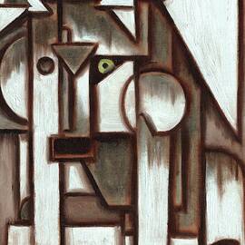 Tommervik Geometric Gray Abstract Wolf Art Print by Tommervik