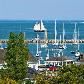 Town & Harbor, Martha's Vineyard, Ma by Walter Bibikow