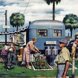 Trailer Park Garden by Stevan Dohanos