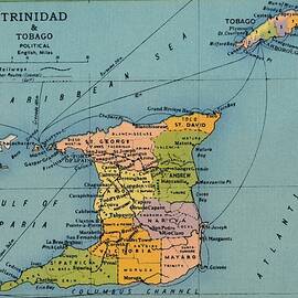 Trinidad & Tobago Map by Print Collector