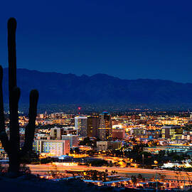 Tucson Arizona At Night Framed By by Dszc