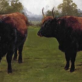 Two Bulls Grazing by Rosa Bonheur
