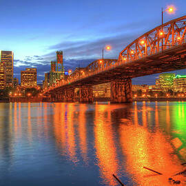 Under The Hawthorne Bridge At Blue Hour by David Gn Photography