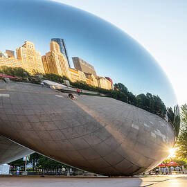 Usa, Illinois, Chicago, Michigan Avenue, Cloud Gate Sculpture (popularly Knows As The Bean) By Anish Kapoor At Millennium Park by Giovanni Simeone