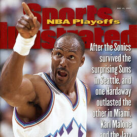 Utah Jazz Karl Malone, 1997 Nba Western Conference Sports Illustrated Cover by Sports Illustrated