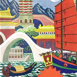 Vibrant Hong Kong Harbor Scene by Curtis Licensing